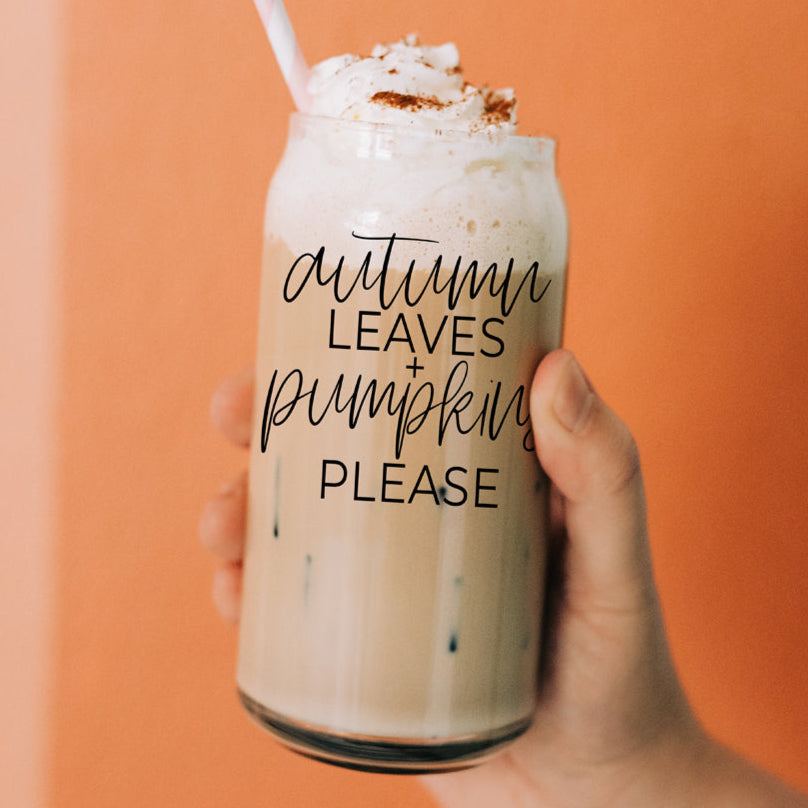 Cozy autumn coffee tumbler with eco-friendly straws
Fall season glass drinking tumbler with quote